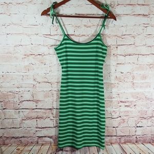 Small Womens Strappy Summer Dress Green & Navy